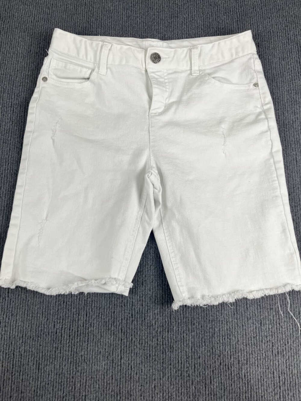 White Justice Girls Frayed Hem Bermuda Shorts Size 18